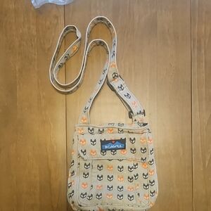 Kavu Tan and Orange Fox Pattern Crossbody Bag